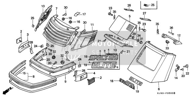 Honda CH125 1986 Couverture avant (CH125E/G) pour un 1986 Honda CH125